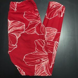 EUC OS LuLaRoe Hibiscus Leggings